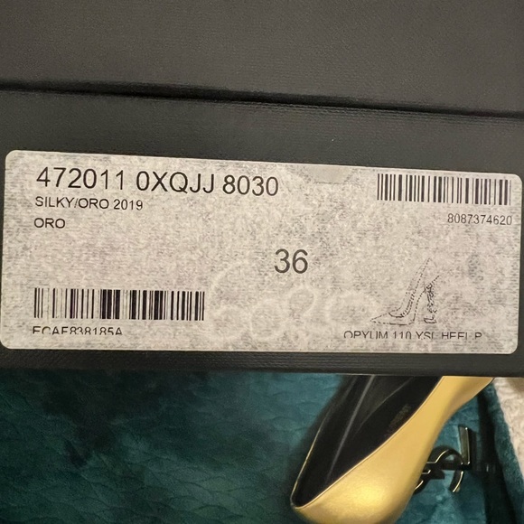 YSL Saint Laurent Opyum Gold 110mm Heels sz 36 - Picture 9 of 10